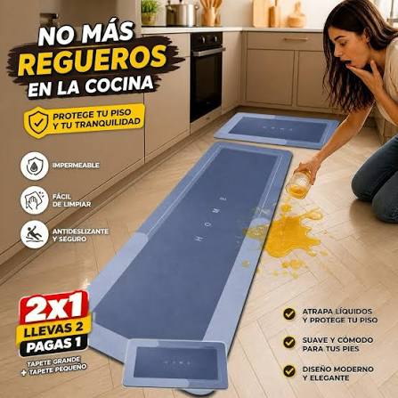 TAPETE DE COCINA ANTIDESLIZANTE 2 UNIDADES