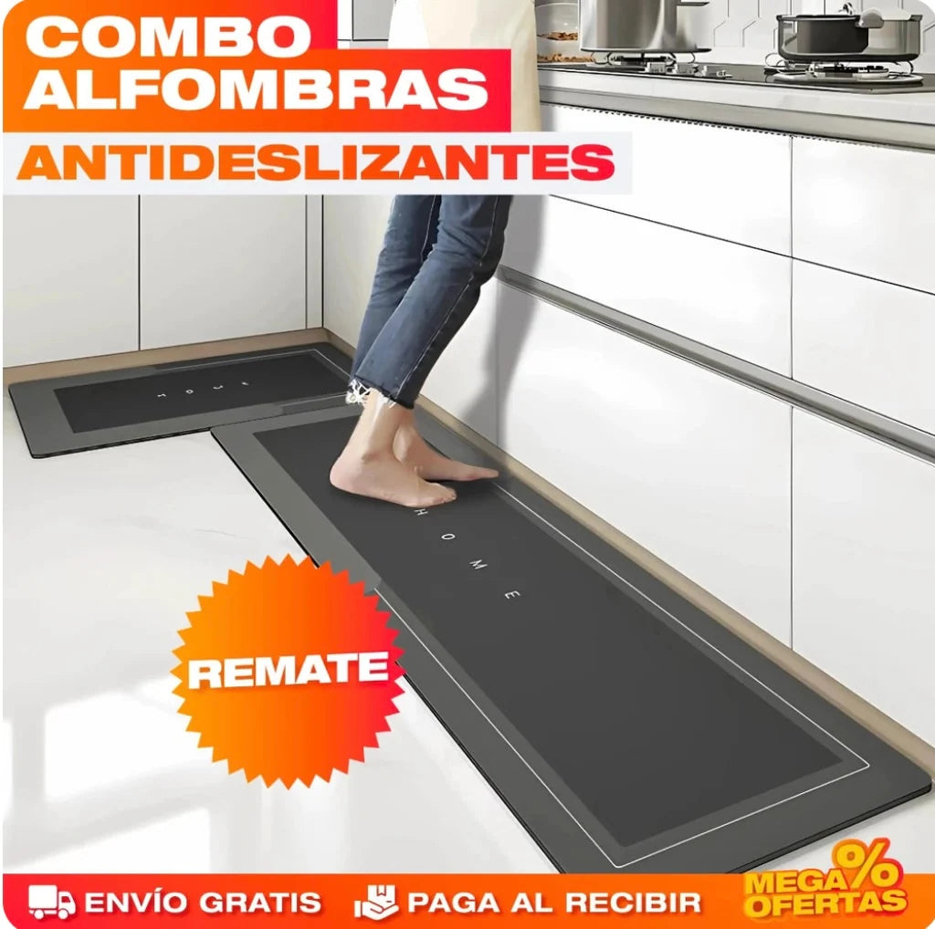 TAPETE DE COCINA ANTIDESLIZANTE 2 UNIDADES