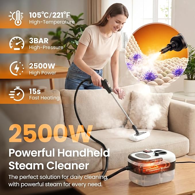 LIMPIADOR A VAPOR A PRESIÓN PORTÁTIL 2.500W